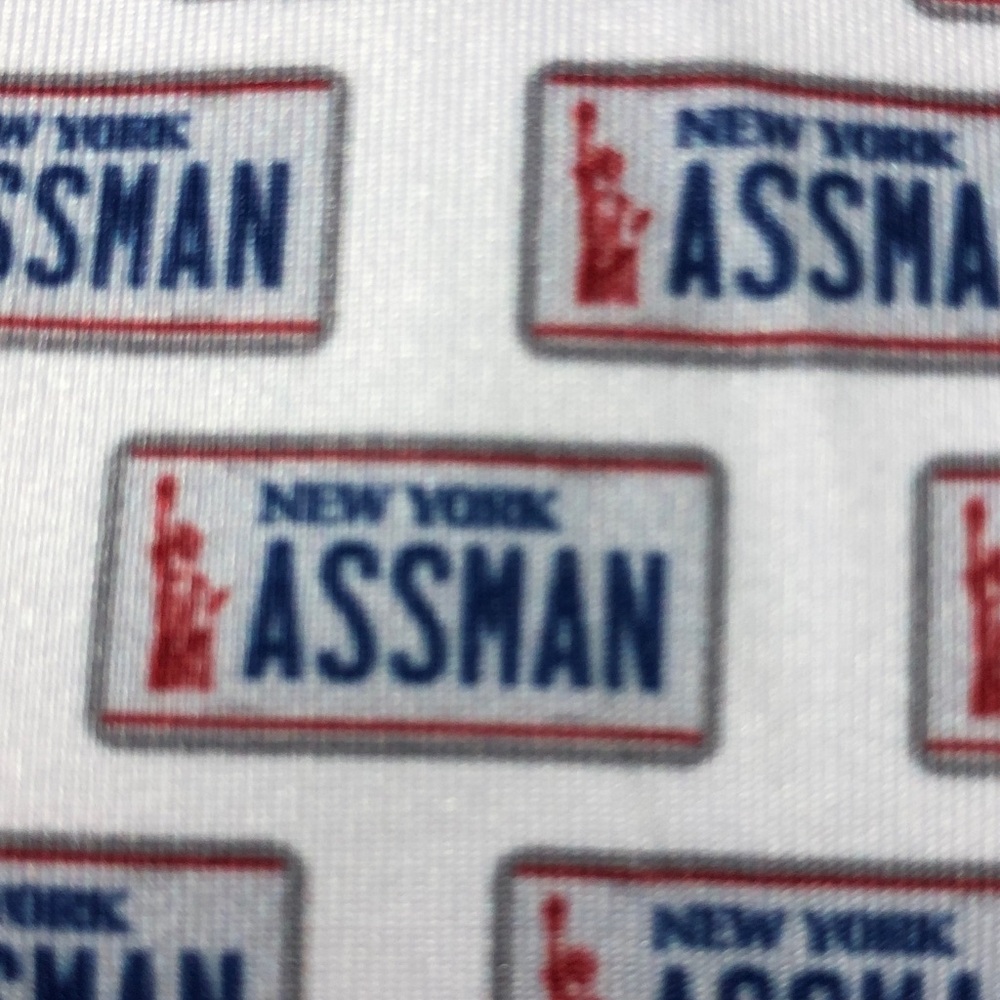 NWT Bogeybros XL a**man license plate performance polo Seinfeld Kramer white - Picture 3 of 9